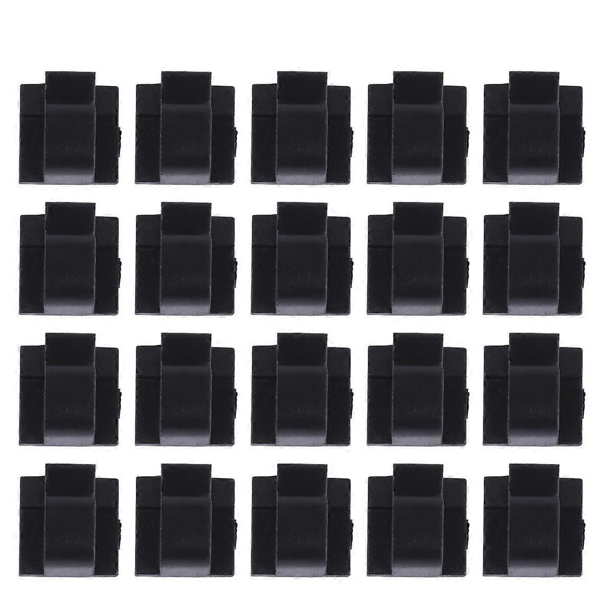 100pcs Self Adhesive Cable Clamp Plastic Rectangular Cable Clips Cable Tie Quick Bind Cable Wire Management Holder for Car DVR (Black)