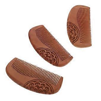 Portable Hair Massagers Peach Wood Combs for Scalp Massage 6Pcs Set