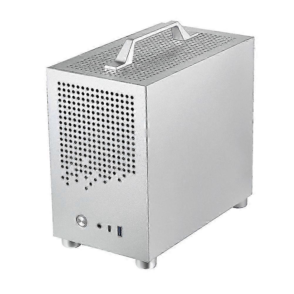 Micro-ITX Case PC Case SKTC A17 SGCC Computer Case Support Micro-ITX Mini PC Silver JH4