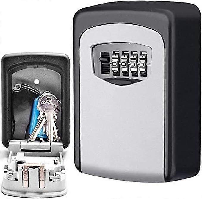 Wall-Mounted Outdoor Security Key Safe Box with 4-Digit Combination Code