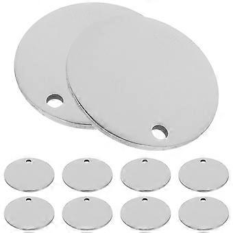 Plaques d'identification vierges pour chiens en acier inoxydable pour marquage, lot de 10, plaques d'identification en métal