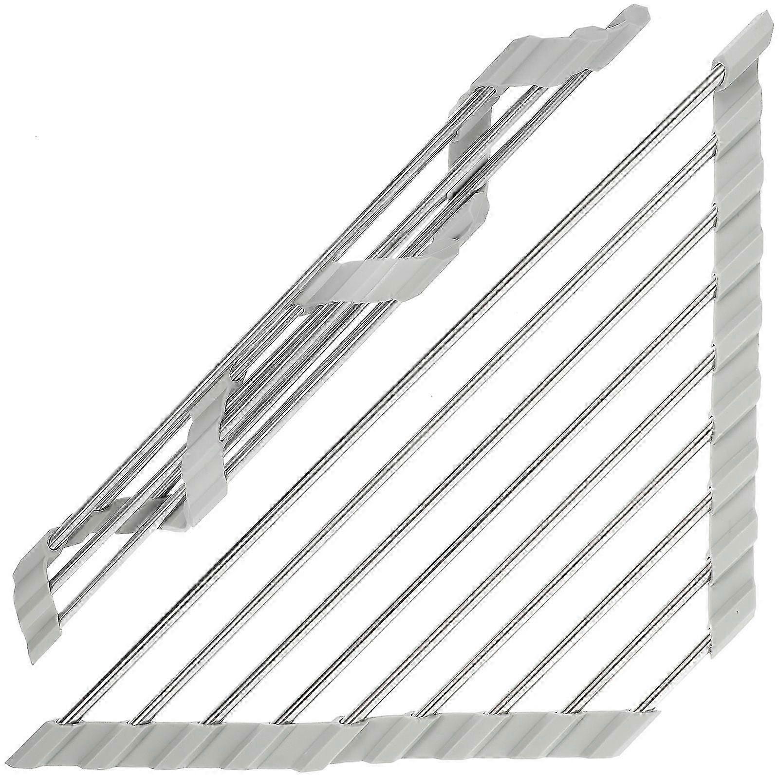 Stainless Steel Sink Drain Rack Foldable Sink Triangular Storage Holder Kitchenware