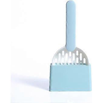 Blue - Litter Scoop - High Quality ABS Plastic Cleaning Tool - Durable and Easy to Clean - 1 Piece (with Base)