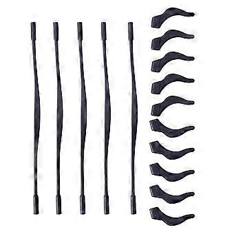 5 Sets of Anti-slip Elastic Silicone Kids Children's Eyewear Retainer Eyeglass Headband Sunglass Holder Strap Cord and Anti-slip Temple Tips Ear Hook 