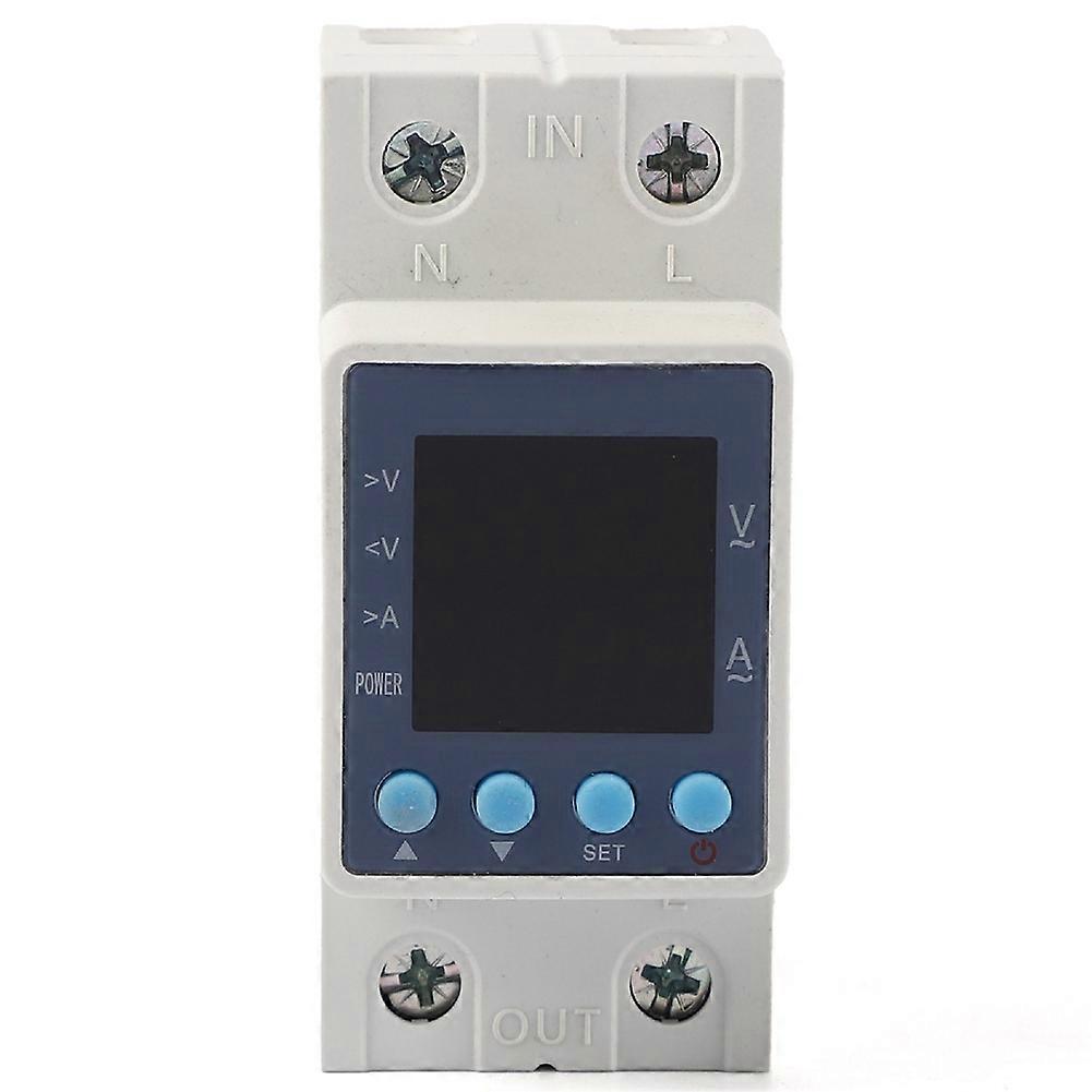Multifunctional over/Under Voltage Protector 120VAC 63A, Adjustable Current & Voltage Relay with LED Display