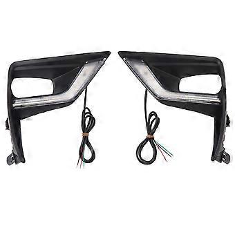 2pcs LED Daytime Running Light Fog Lamp Yellow White 2 Colors Fit for Toyota Land Cruiser Prado 2018-2019