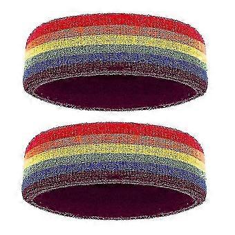 Rainbow Sports Headbands for Men &amp; Women - Moisture-Wicking, Breathable, Secure Fit for Fitness &amp; Pride Events