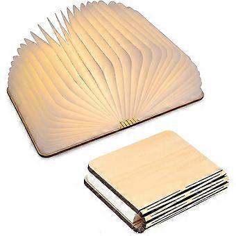 Led Holzbuch Licht, Weihnachtsgeschenk Idee Magnetische Faltbuch Licht, USB wiederaufladbare Led Papier Licht, dekoratives Licht mit 1000mah Batterien
