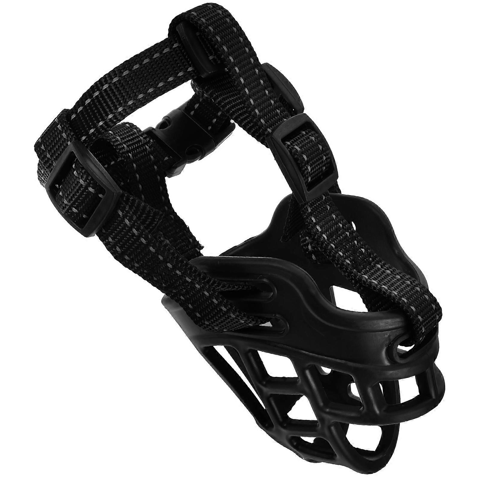 Protective Use Dog Muzzle Small Puppy Adjustable Muzzle Black Tpr