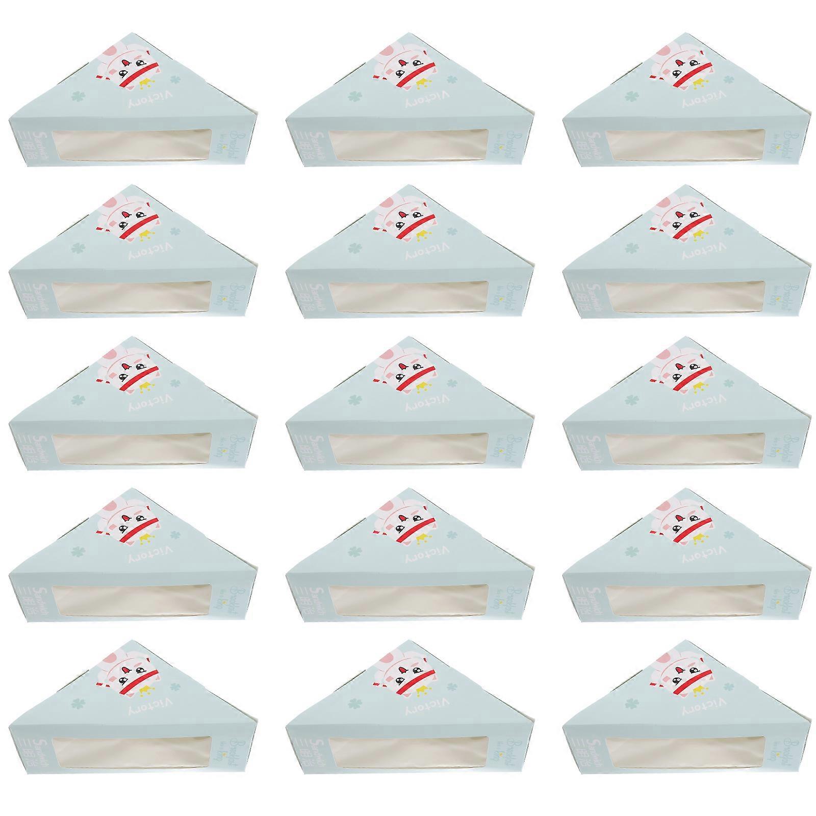 100Pcs Window Dessert Wrapping Boxes Triangular Sandwich Boxes Bakery Sandwich Packing Boxes