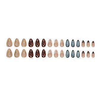 Short Almond French Tip Press On Nails for Women – Leopard Design, Glossy & Durable