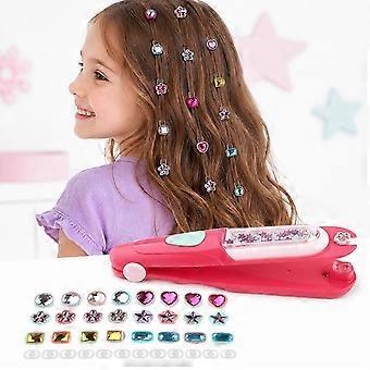 Girls Hair Gem Stamper Styling Toy Kit, Reusable Sparkling Diamond Hair Gems, Kids DIY Hair Accessories, Birthday Present for 510 YearOld Children