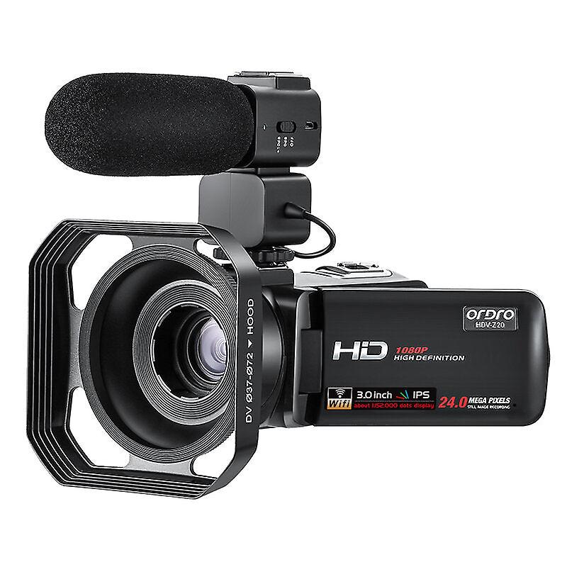 Digital Vlog Camcorder Hd 1080p 24mp 16x Zoom 3.0 Inch Ips Touch Screen Support Wifi Sd Card Dv With Microphone