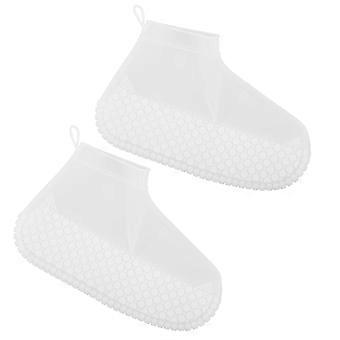 3Pairs White Silicone Shoe Covers for Outdoor Wear Anti-Slip Protection