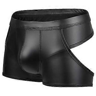 Homens Sexy Thong Faux Leather Lingerie Shorts Cueca Boxer Shorts Shorts String