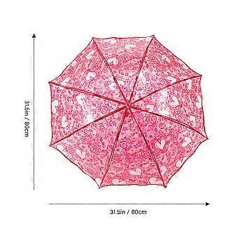 Red Bridal Folding Umbrella Vintage Wedding Umbrella for Decoration