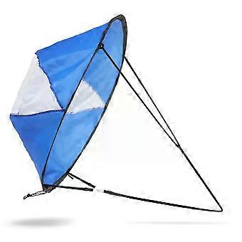 108cm Kayak Sail Foldable Transparent Window Canoe Sail and Storage Bag Blue and White Proofing