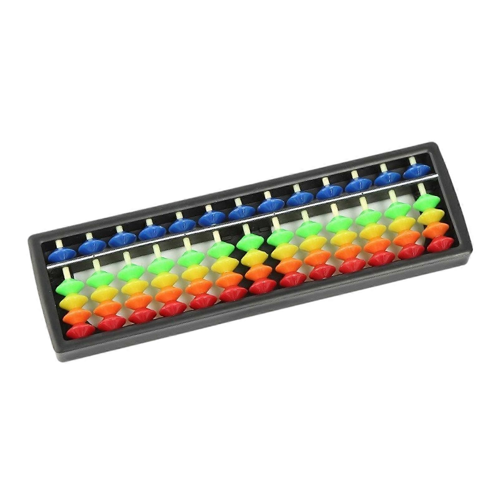 Rectangular Frame Abacus with 13 Rods and Clearly Separated Working Positions for Structured Calculation Practice  five colors