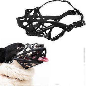 Focinho para Cão Capa de Cesta de Plástico Suave Respirável Com Alças Ajustáveis Para Cães Pequenos e Grandes Treinamento Para Evitar Latido Focinheiras Boca Pet - S [