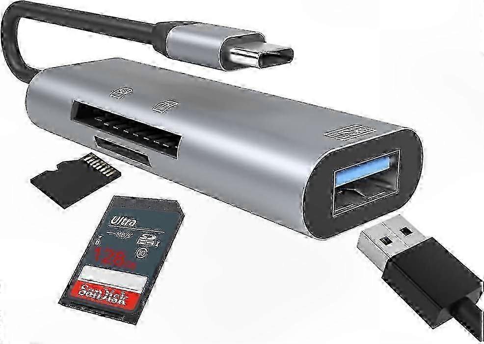 USB C SD Card Reader, Type C Micro SD Memory Adapter for Data Transfer