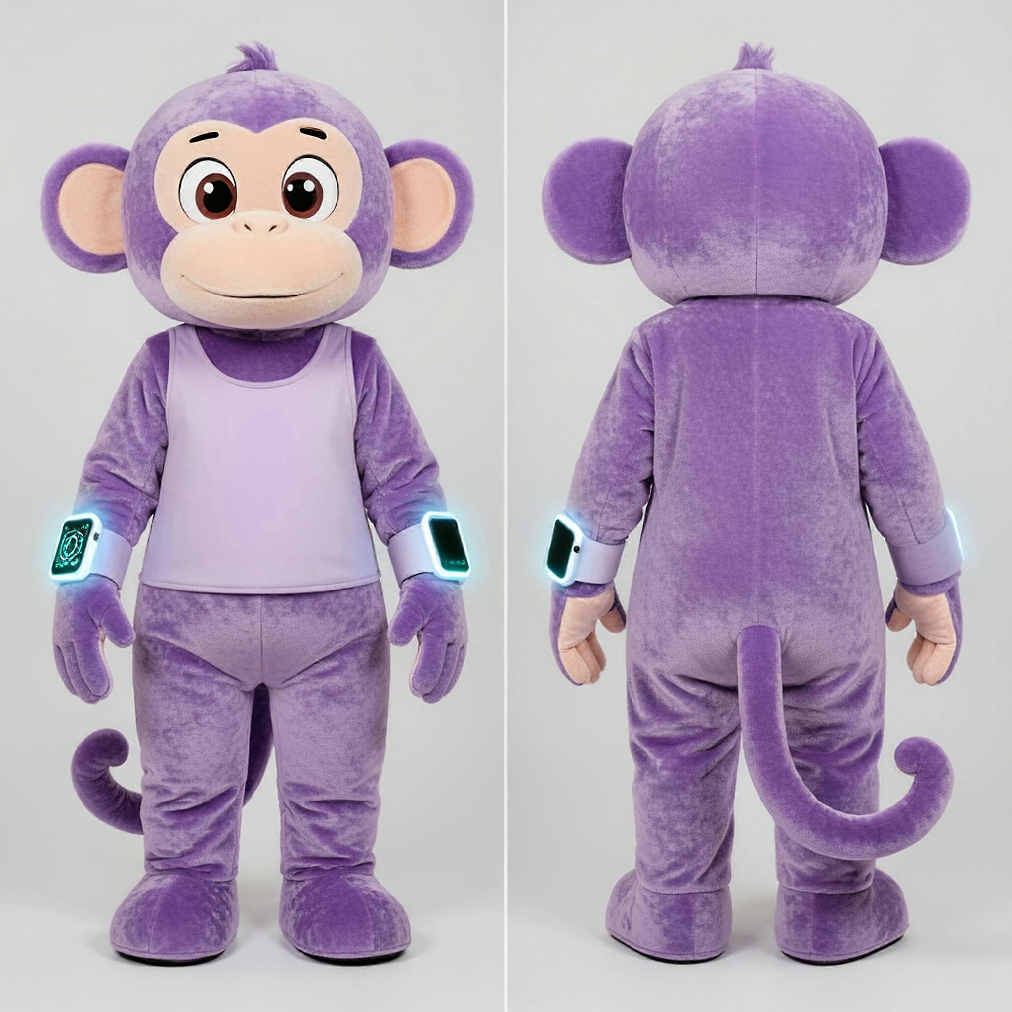 MASTICOT Lavender Plush Tank Top Monkey Mascot