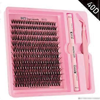 Eyelash Clusters Kit Thick Volume Fluffy Individual Lashes Lash Bond And Seal And Tweezers Mink Lashes Eyelash Extension Diy