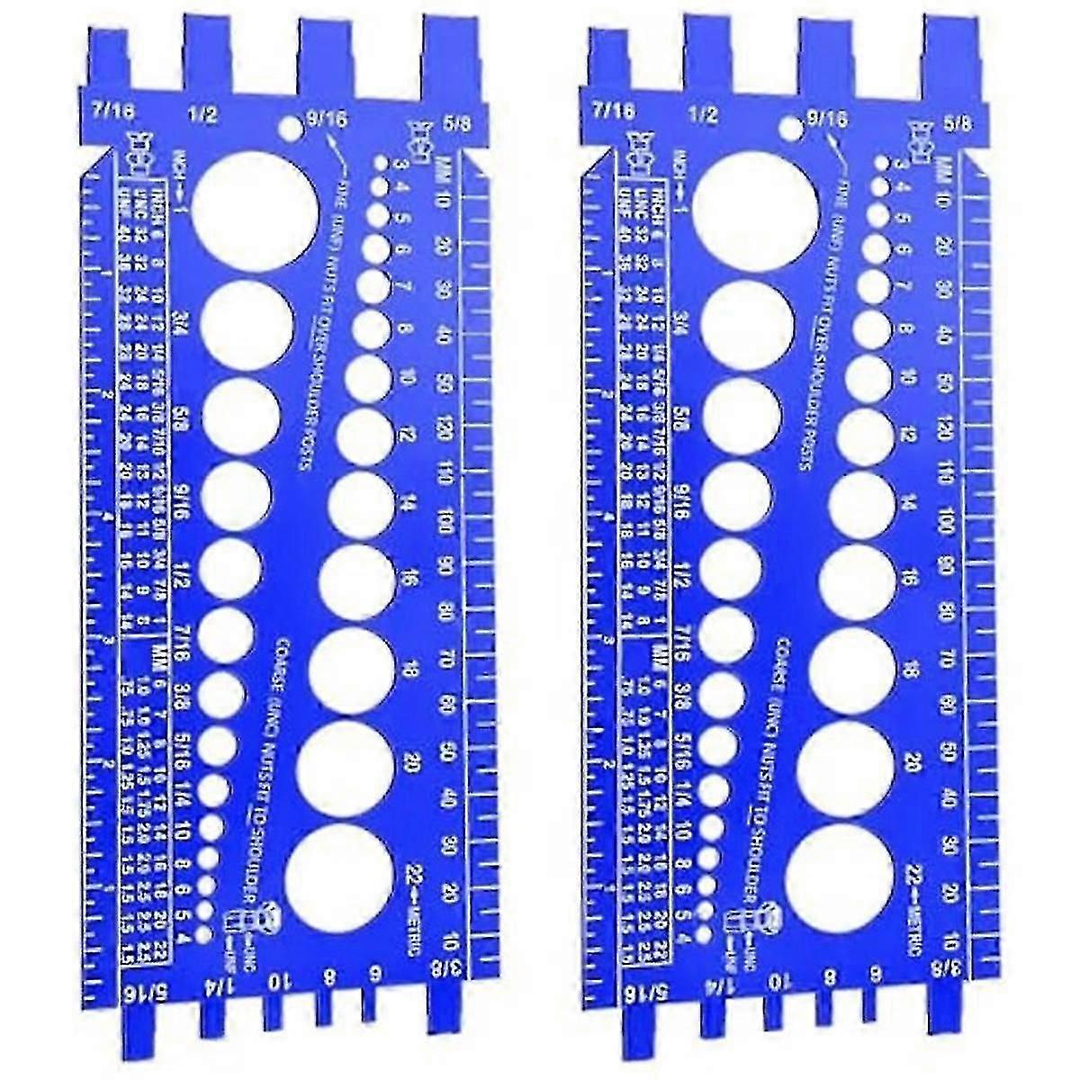 2 Pc Nut Bolt Thread Checker Gauge Size Measure Identifier Tool Set IXS