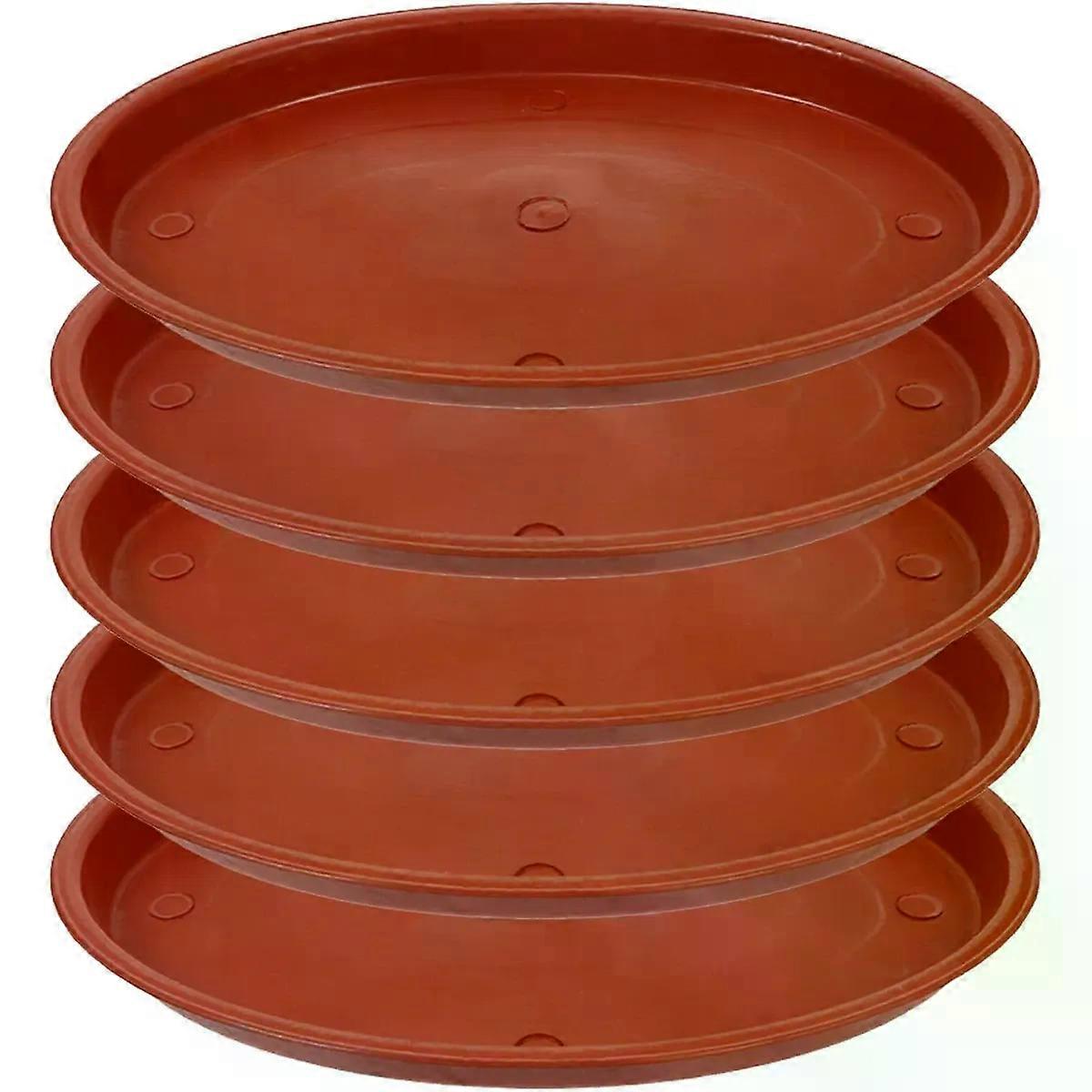 5 Piece Oval Plastic Flower Pot Base Tray for Indoor Pots