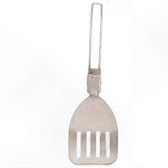 Lightweight Compact Stainless Steel Folding Spatula with Latch Design, Portable Outdoor Cooking Utensil for Camping, Hiking, and Grilling