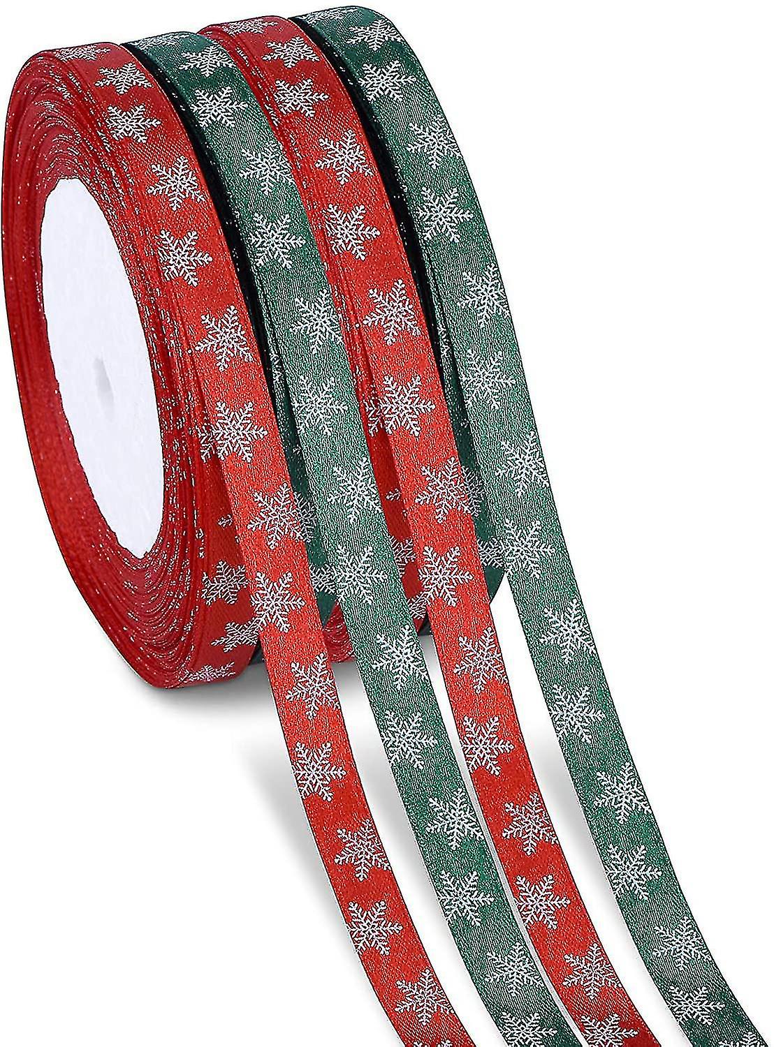 8pcs Rolls Snowflake Satin Ribbon Gift Ribbon Deco Ribbon