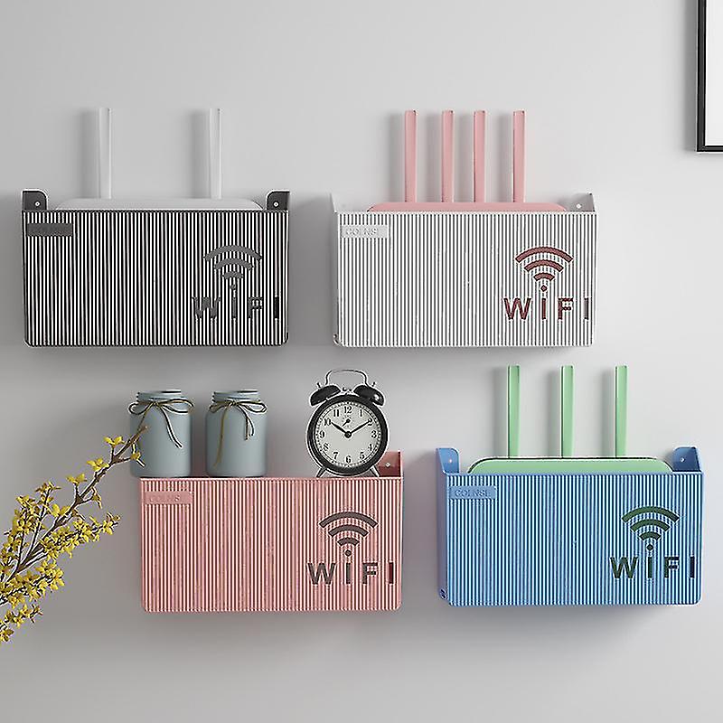 Trådløs Wifi router Hylde Opbevaringsboks, Væghængende Abs Plast ...