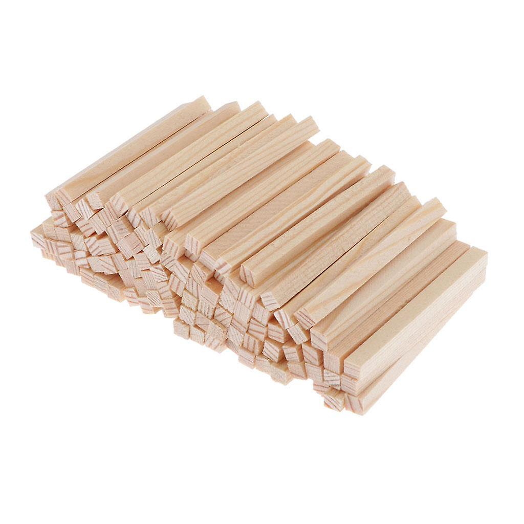 50Pack Wood Stick Unfinished Woodcraft Rectangle Block Modelling 50mm 100Pack