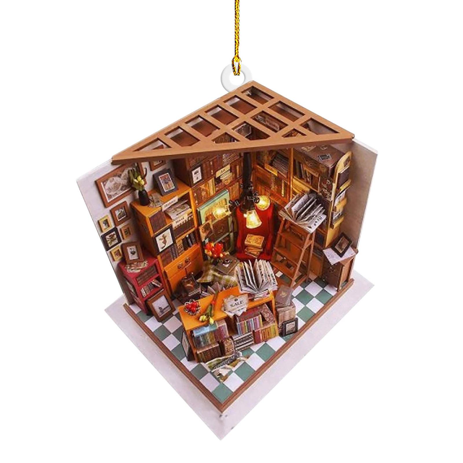 Book Store Shaped Bookshelf Ornament Bookshelf Books Library Xmas Decor Gift