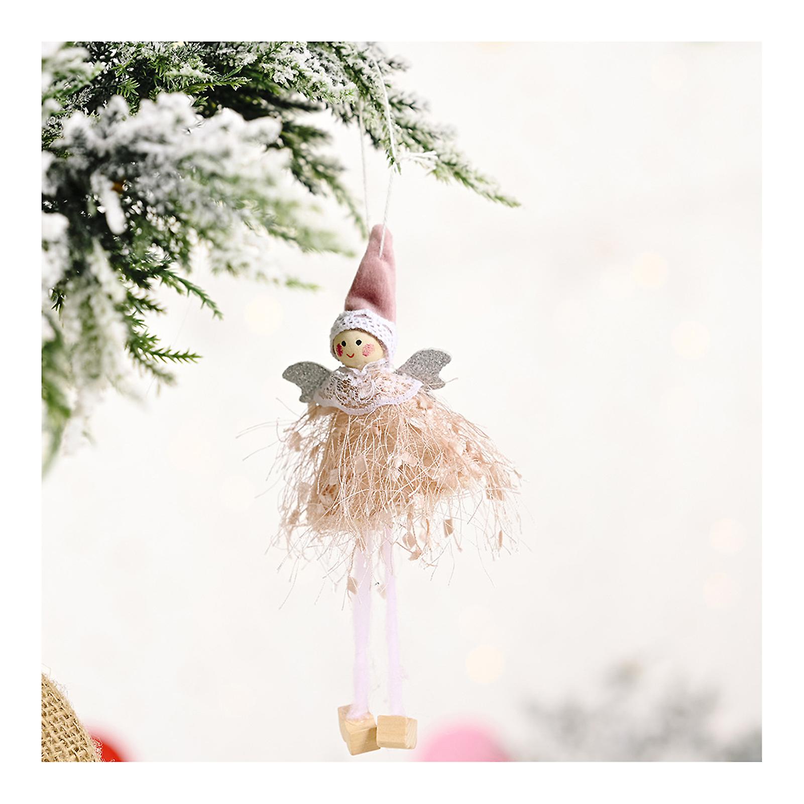 Χριστουγεννιάτικη κούκλα ύφασμα μενταγιόν γεμιστά βελούδινη κούκλα μενταγιόν δώρα