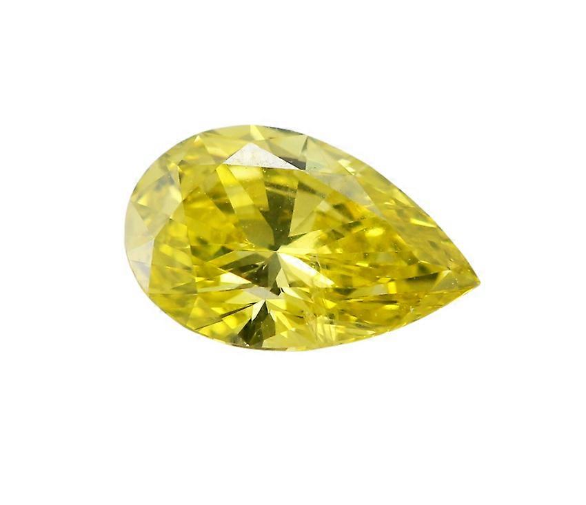 Pear Cut Loose Diamond (1.26 Ct, Canary Yellow(Irradiated) Color, VS2(Clarity Enhanced) Clarity) IGL Certified