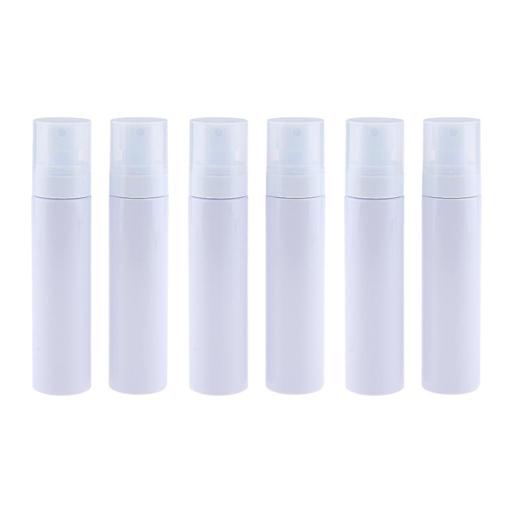 6pcs PET Empty Fine Mist Spray Bottles Water Sprayer Refillable White 100ml
