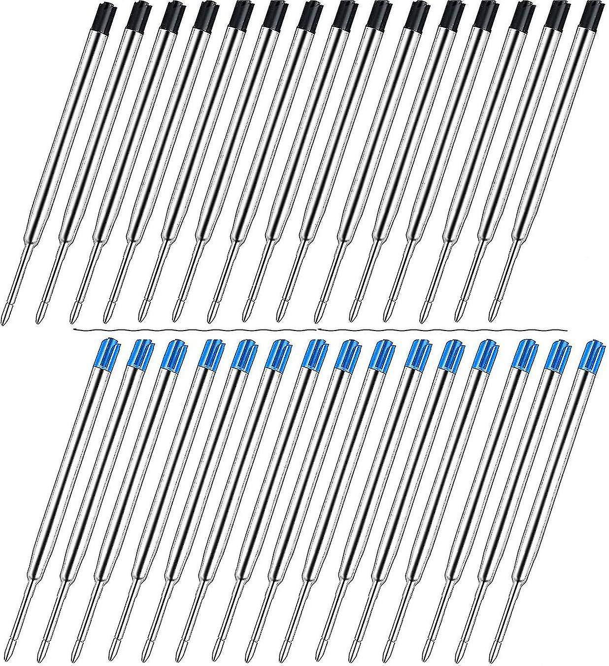 30 Pieces Refills For Parker Pens 15 Black And 15 Blue Ballpoint Pen Refill