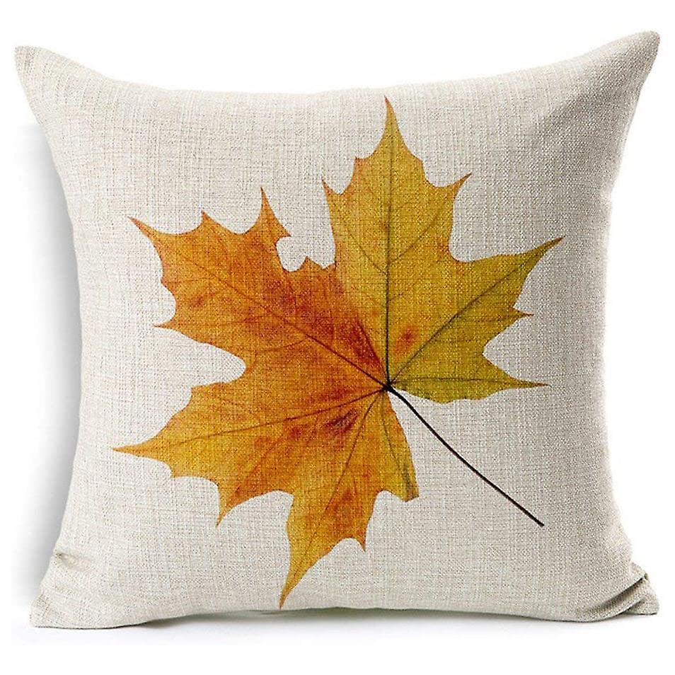 45*45cm Autumn Maple Leaf Print Pattern Sofa Pillowcase Thanksgiving Home Decoration Bay Window Bedside Linen Pillow