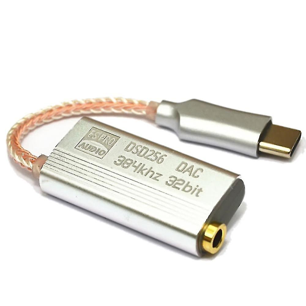 Es9318 Mobile Phonetype C To 3.5mm Decoding Dsd256 Dac Amplifier Hifi Wire Adapter Earphone Cable F