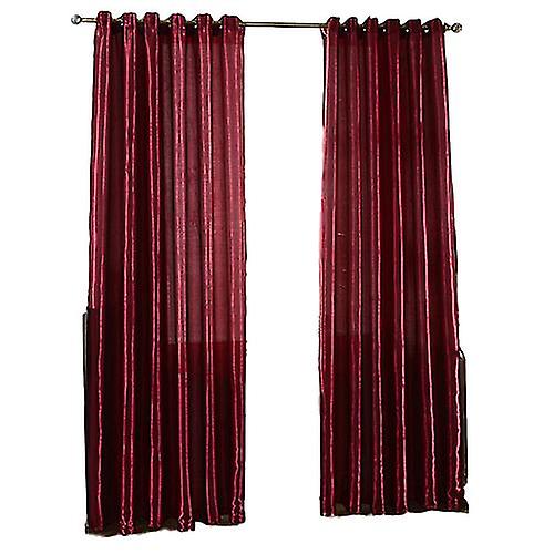 1pc Through Rod Window Solid Color Panel Drape Door Room Blackout Curtain
