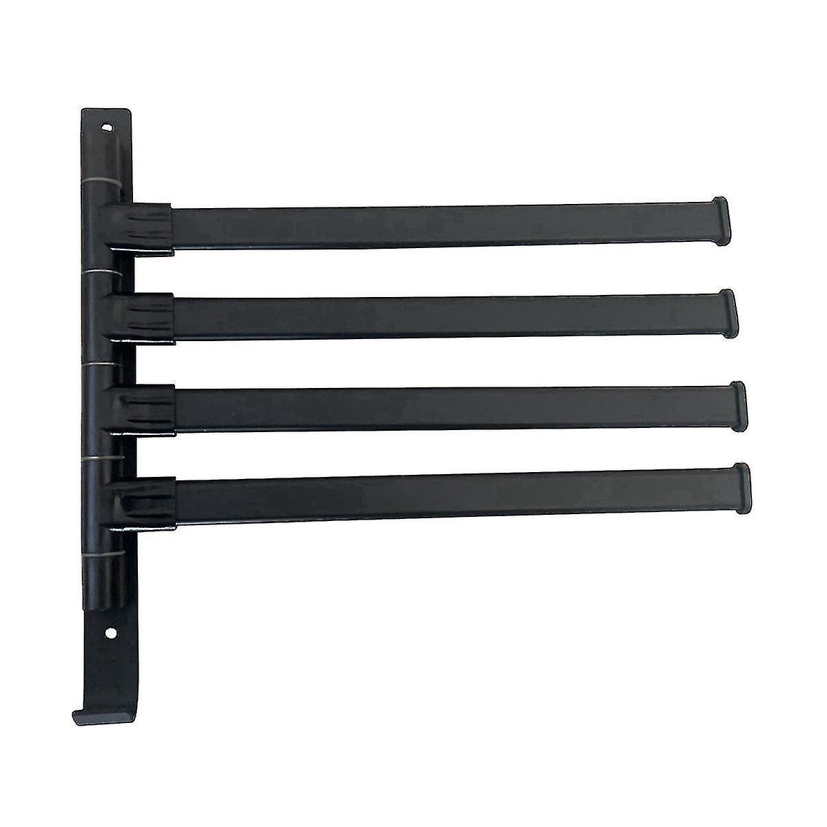 kääntyvä pyyheteline, musta pyyhetanko 4-vartisella pyyheripustimella, ruostumattomat pyyhetelineet kylpyhuoneeseen 180