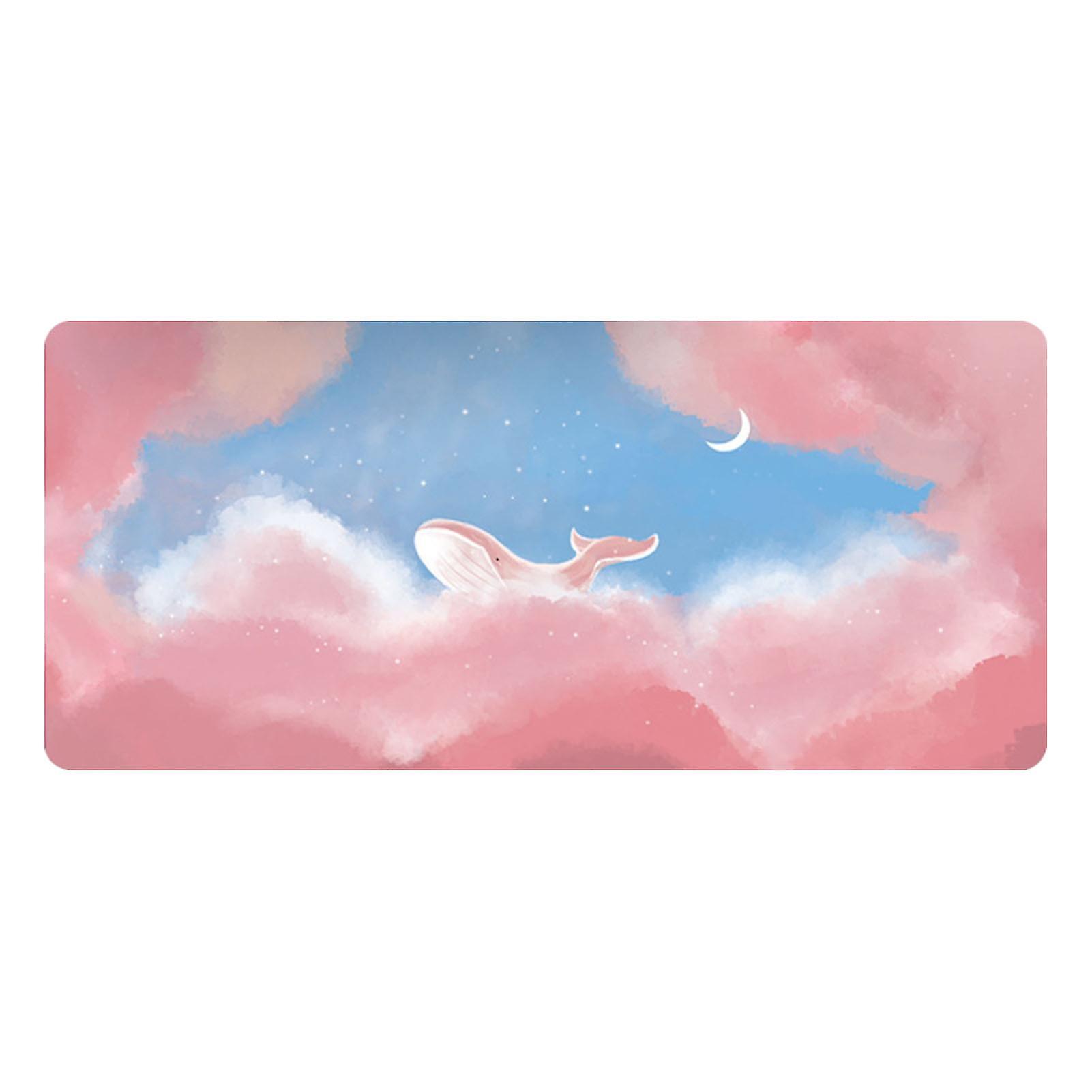 Oversized Cartoon Landscape Mouse Pad with Rubber Bottom, Thickened Design 800x300mm