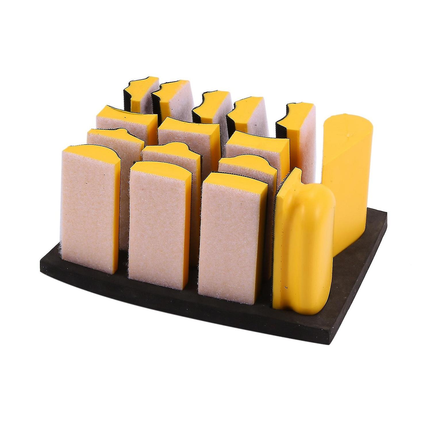16pcs/set Sanding Pad 40x100mm Shaped Hand Sanding Block Sanding Disc Grinding Sponge Compatible wit