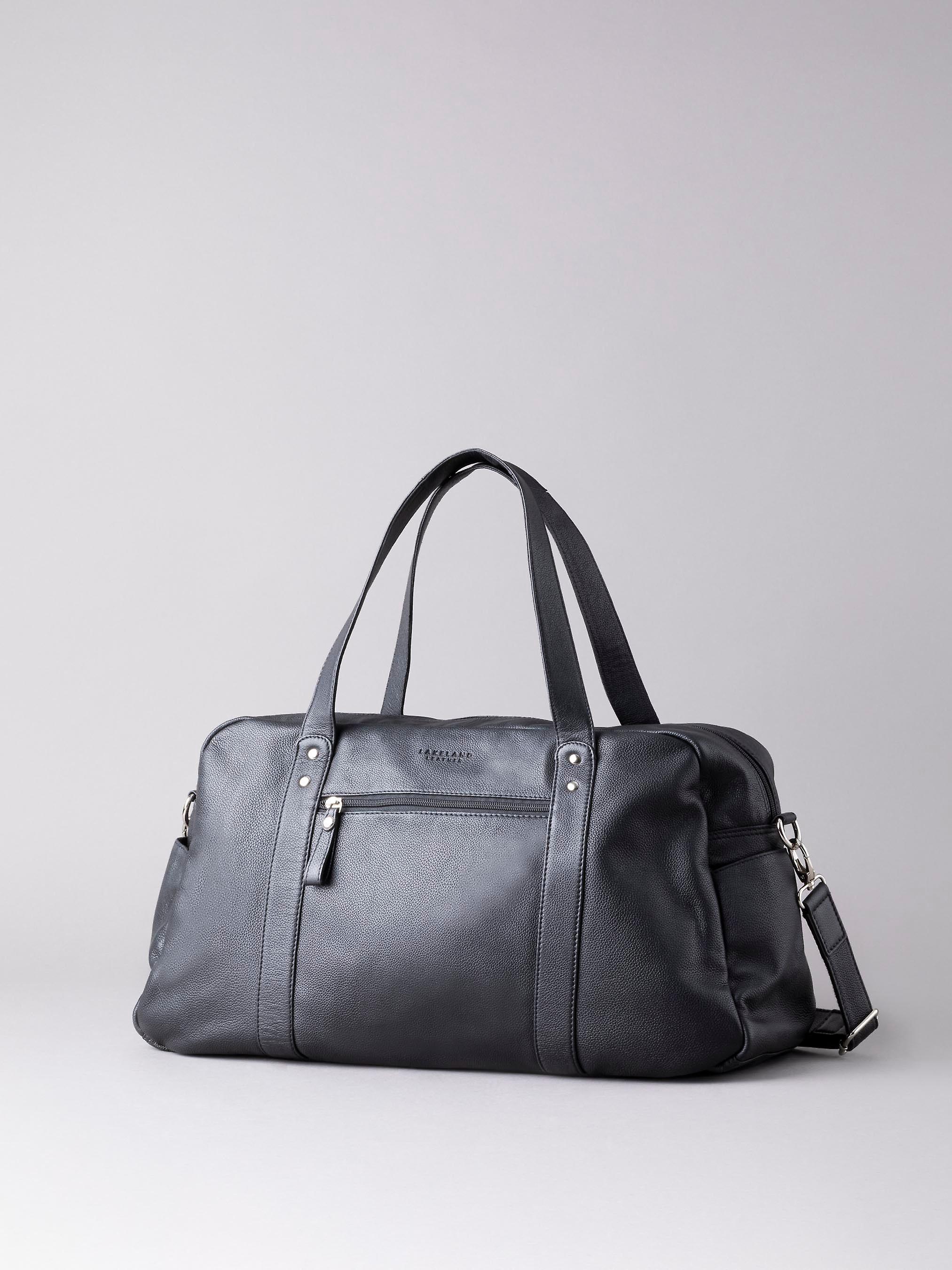 Lorton Large Leather Holdall in Black