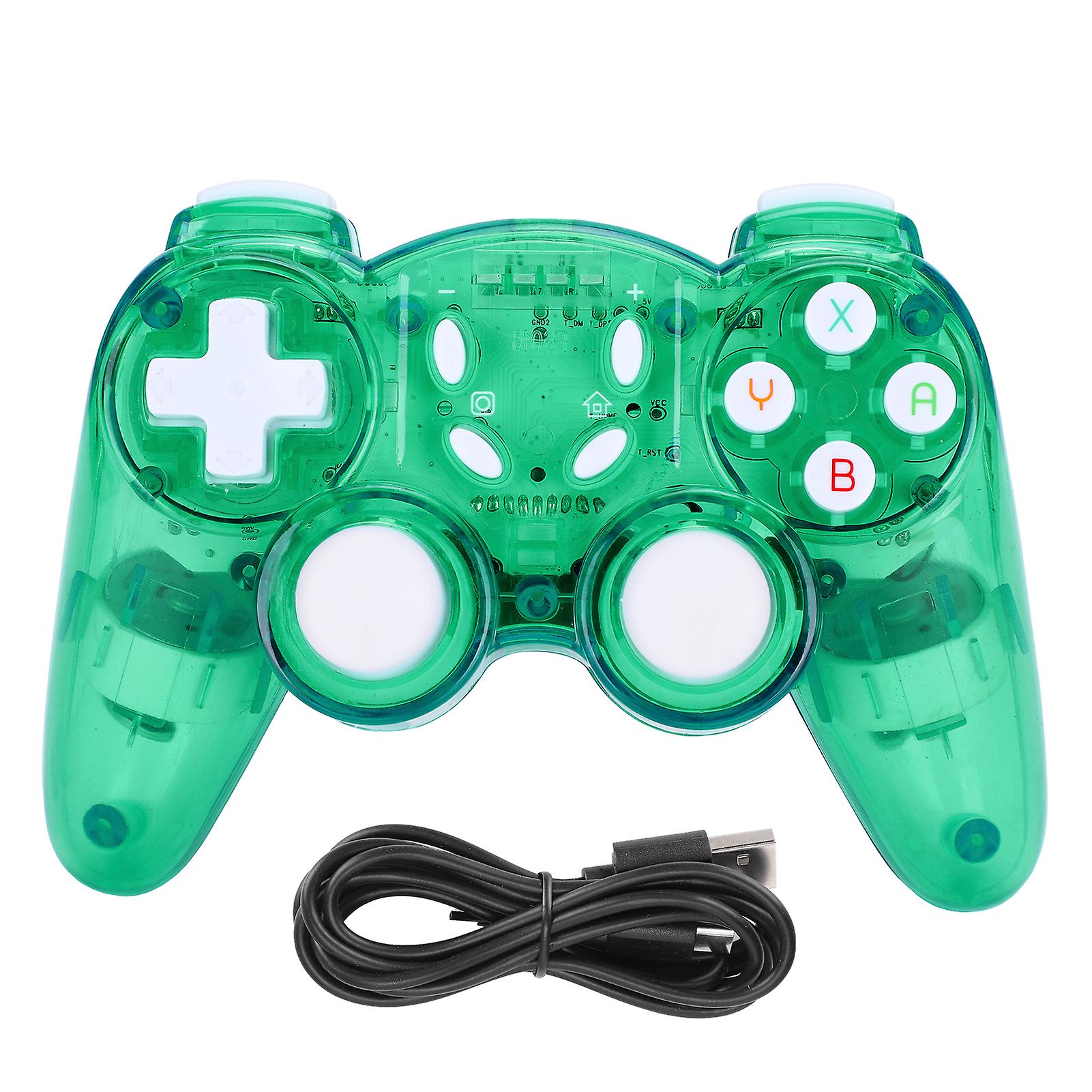 Transparent Green Wireless Gamepad: Motion Sensing, Vibration, Console & PC Compatible
