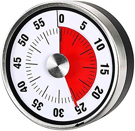 Magnetic Mechanical Kitchen Timer -Countdown Timer 60 Minute Visual Time Management Tool Baking (Black)