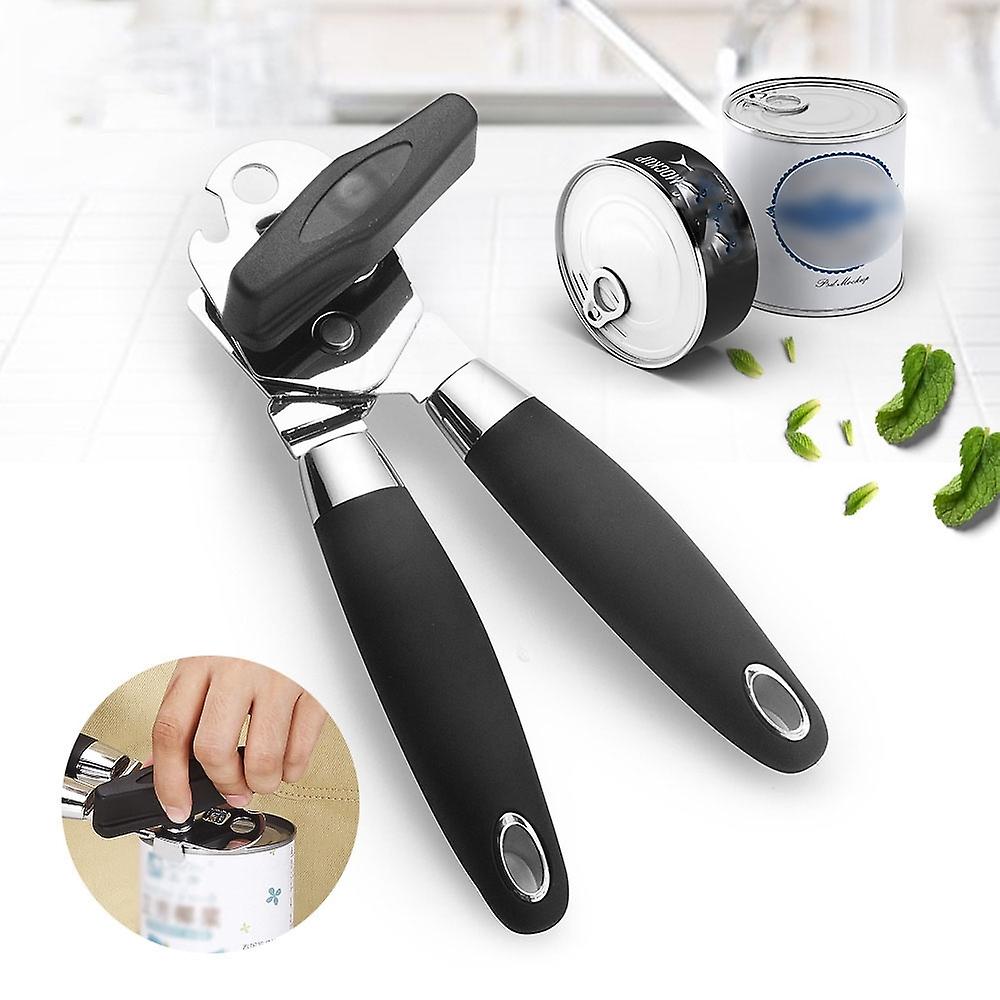 2 PCS Stainless Steel  Can Opener Black + Silver