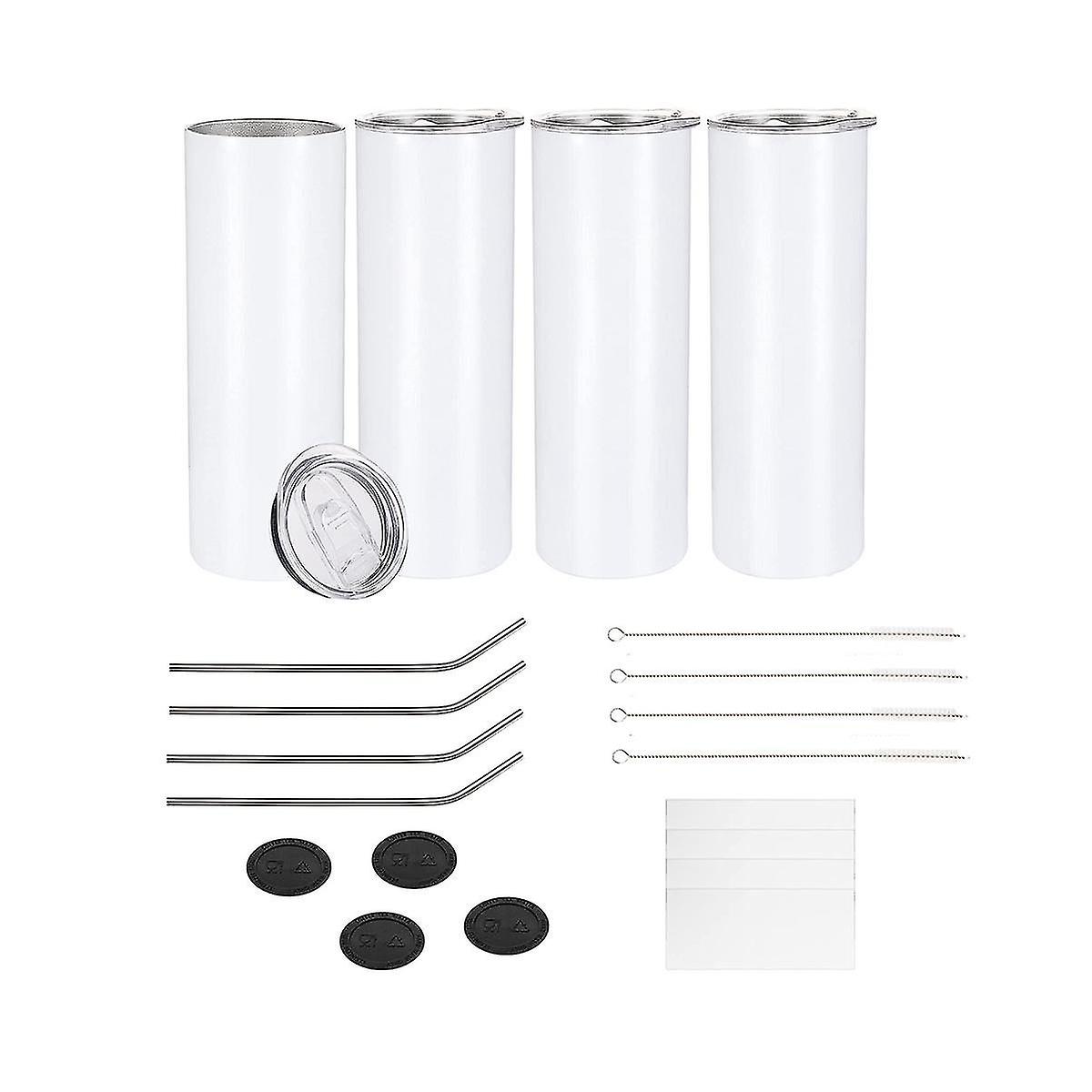 Gobelets à sublimation en vrac, 20 oz, minces, à double paroi en acier inoxydable, isolés, droits, sublimation