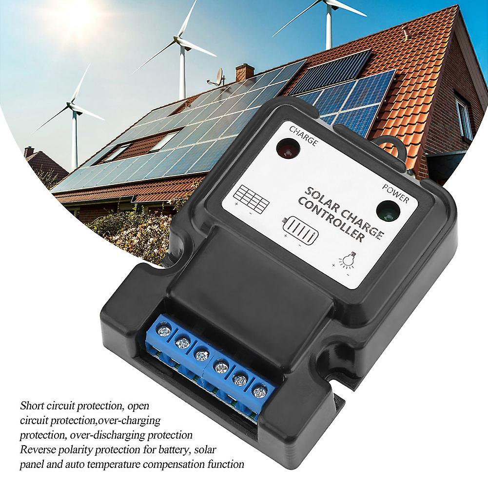 Solar Charge Controller, Solar Panel Regulator Black PWM Intelligent Solar Energy Regulator Charge Discharge Machine Controller(DHS-3S6V/12V3A)