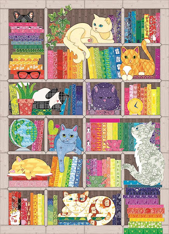 Cobble Hill Rainbow Cat Quilt Jigsaw Puzzle (1000 Pieces)